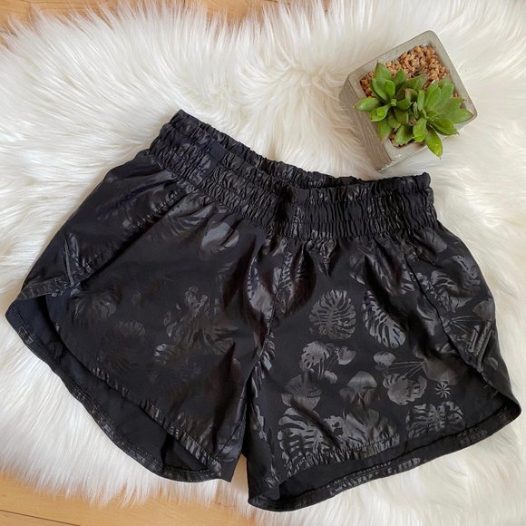 Athleta racer run short palm print 4.5" black XXS - Picture 2 of 8
